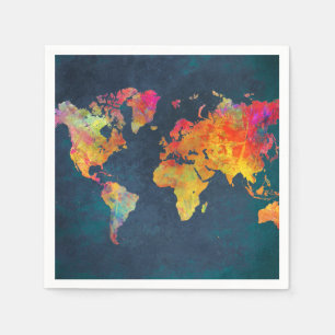 world map napkin
