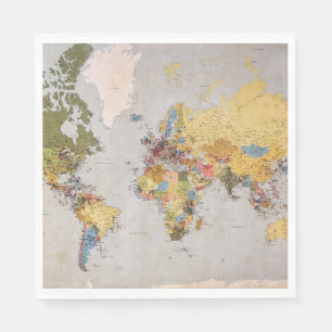 world map napkin