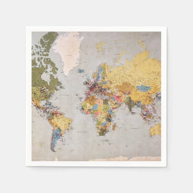 world map napkin (Front)