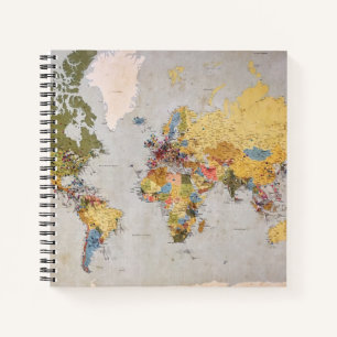 world map notebook