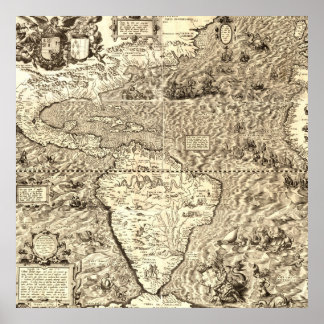 World Map of America by Diego Gutiérrez Poster