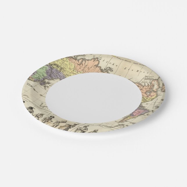 World Map of Clothing Styles Paper Plate (Angled)