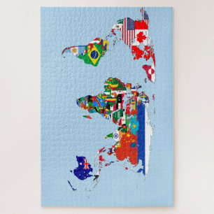 World Map of Flags Puzzle