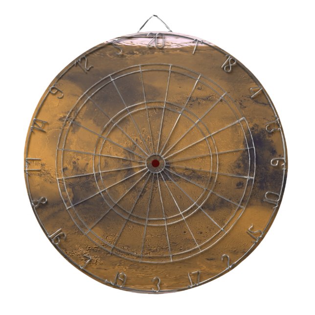 World Map of Mars Red Planet by Satellite  Dartboard (Front)