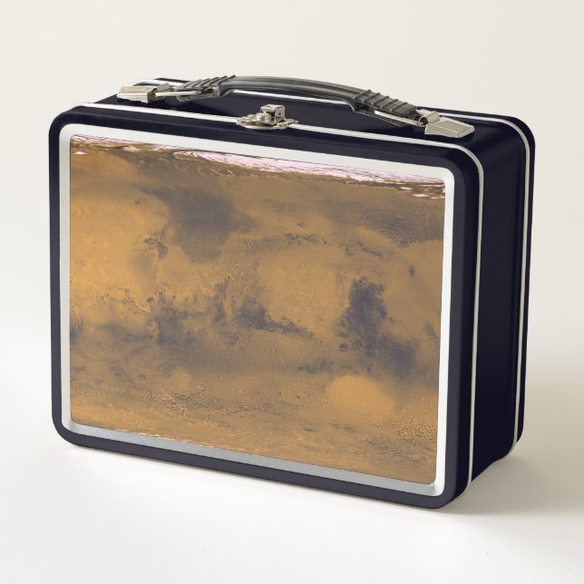 World Map of Mars Red Planet by Satellite  Metal Lunch Box (Front)