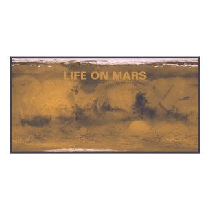 World Map of Mars Red Planet by Satellite Photo Print