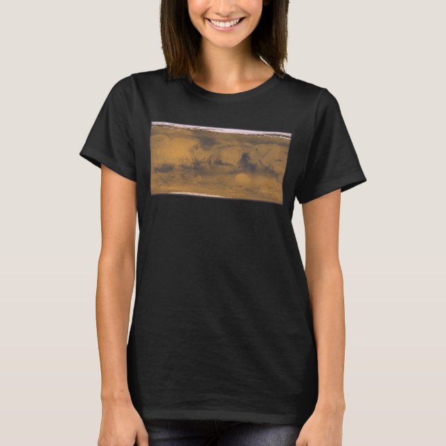 World Map of Mars Red Planet by Satellite  T-Shirt (Front)