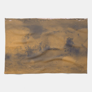World Map of Mars Red Planet by Satellite Tea Towel