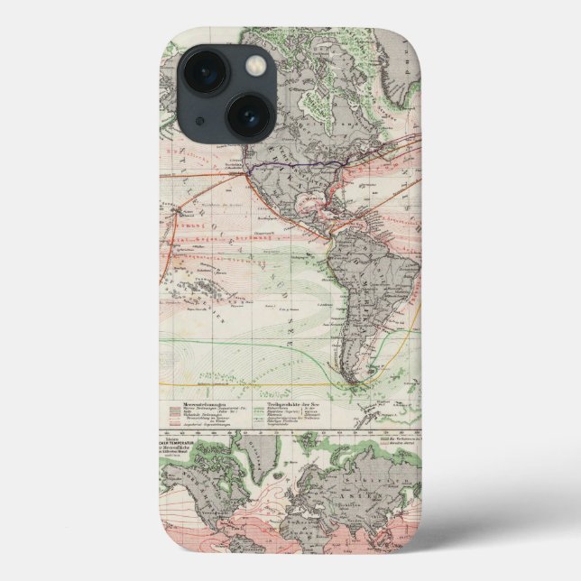 World Map of Ocean Currents Case-Mate iPhone Case (Back)