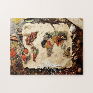 World Map Of Spices Jigsaw Puzzle