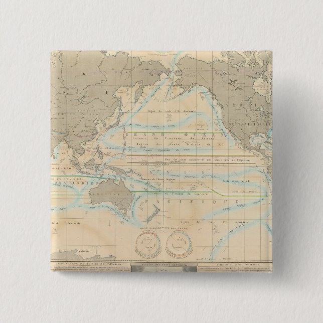 World Map of the Climate 15 Cm Square Badge (Front)