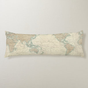 World Map of the Shipping Canals Body Cushion