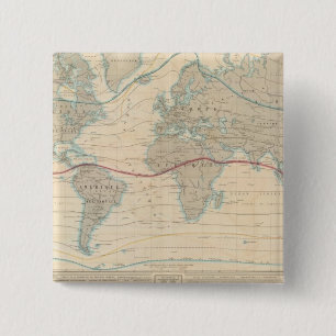 World Map of the Vegetation 15 Cm Square Badge