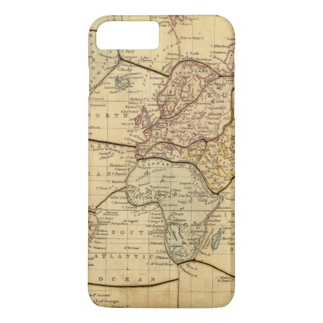 World map on Mercators Projection Case-Mate iPhone Case (Back)