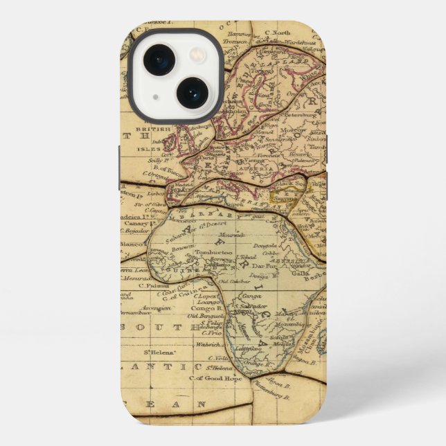 World map on Mercators Projection iPhone Case (Back)