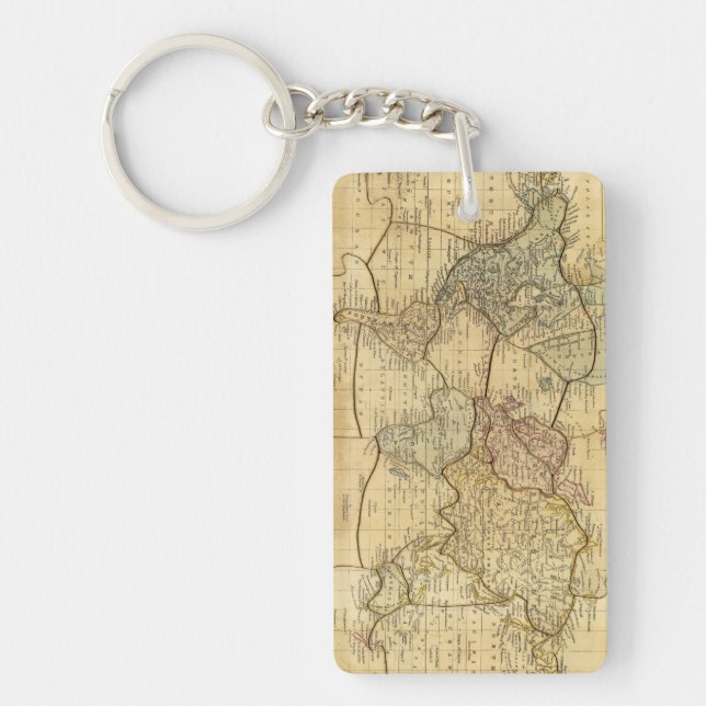 World map on Mercators Projection Key Ring (Front)
