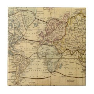 World map on Mercators Projection Tile