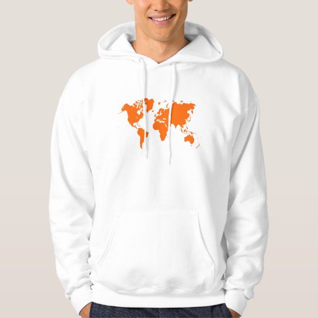 World Map - Orange Hoodie (Front)