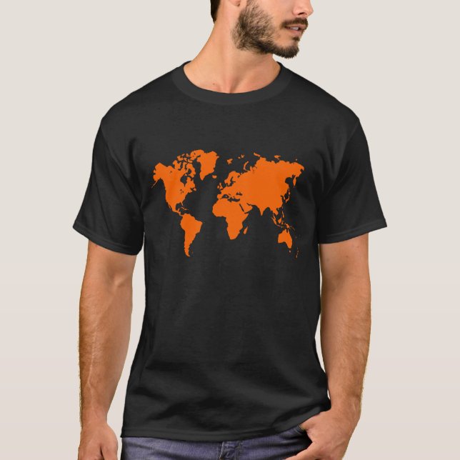 World Map - Orange T-Shirt (Front)