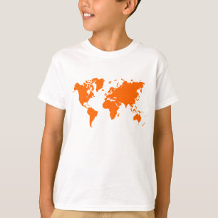 World Map - Orange T-Shirt