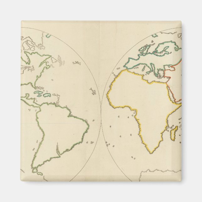 World Map Outline 2 Magnet (Front)