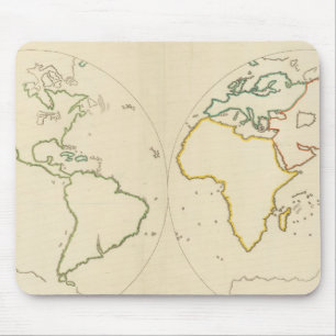 World Map Outline 2 Mouse Pad