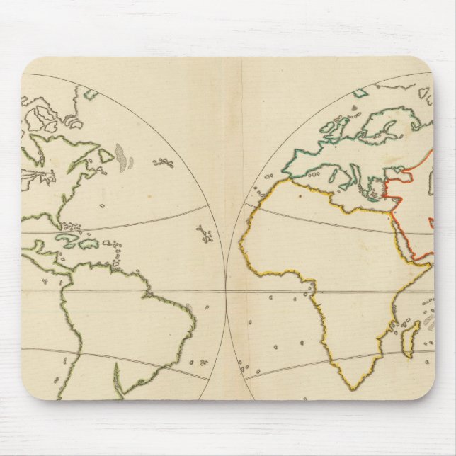 World Map Outline Mouse Pad (Front)