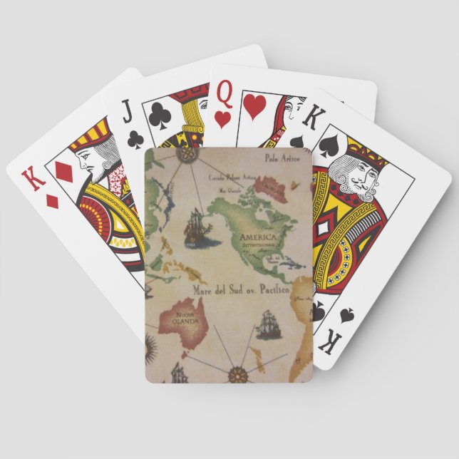 World Map Pacific Playing Cards (Back)