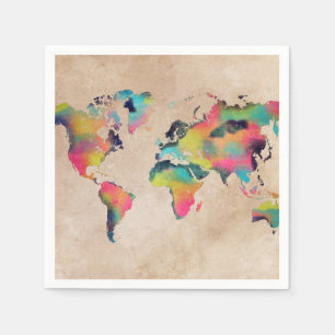 world map Paper Napkins
