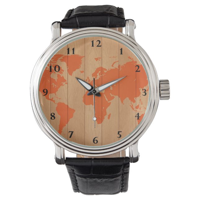 World Map Pattern Watch (Front)