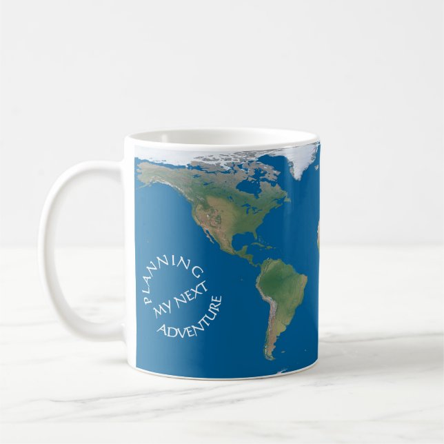 World Map - Planning My Next Adventure - Custom Coffee Mug (Left)