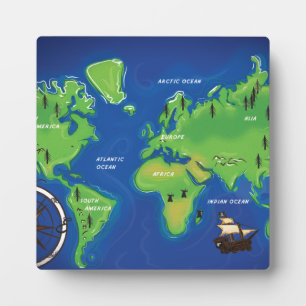 World Map Plaque