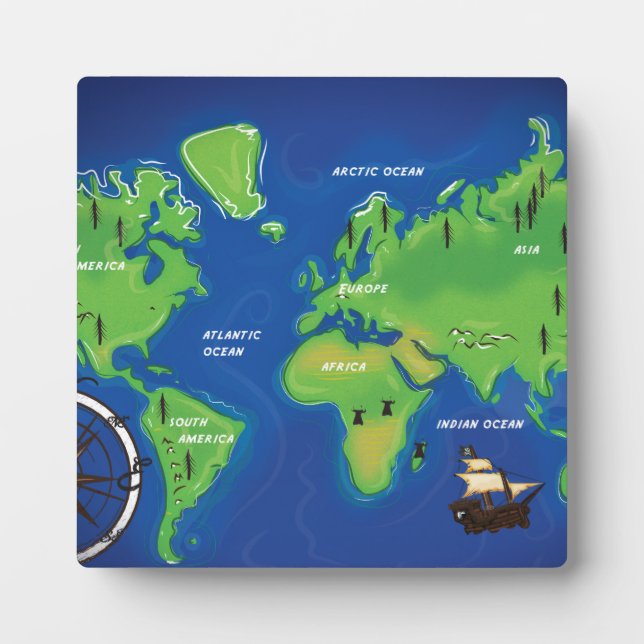 World Map Plaque (Front)