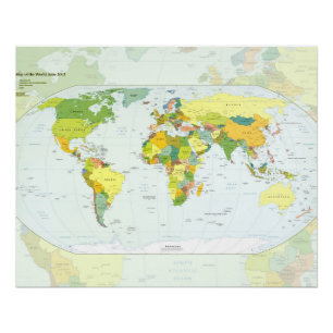 World Map Political Atlas Poster: Modern Decor