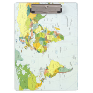 World Map Political Atlas Poster: Modern Decor Clipboard