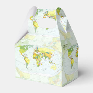 World Map Political Atlas Poster: Modern Decor Favour Box