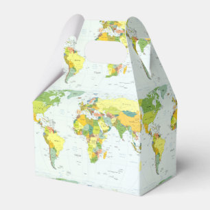 World Map Political Atlas Poster: Modern Decor Favour Box