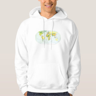 World Map Political Atlas Poster: Modern Decor Hoodie
