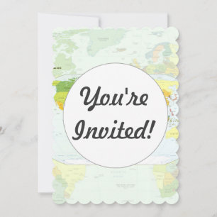 World Map Political Atlas Poster: Modern Decor Invitation
