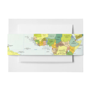 World Map Political Atlas Poster: Modern Decor Invitation Belly Band
