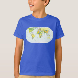 World Map Political Atlas Poster: Modern Decor T-Shirt