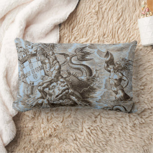 World Map Poseidon Lumbar Cushion