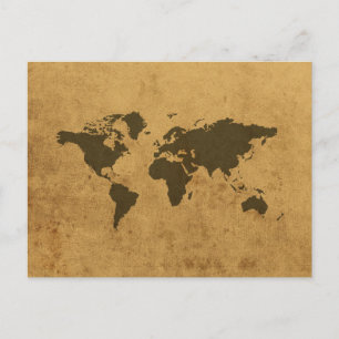 World Map Postcard
