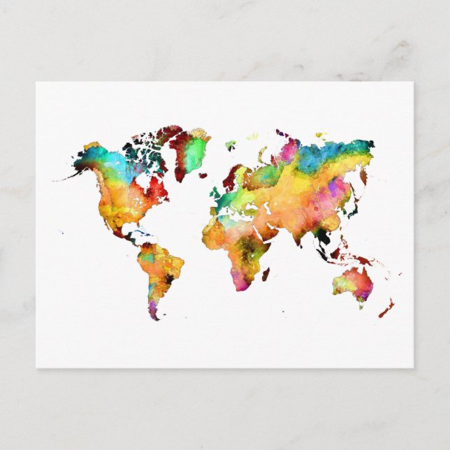 world map postcard (Front)