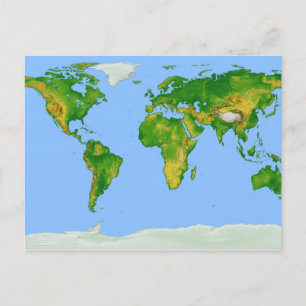 World Map Postcard