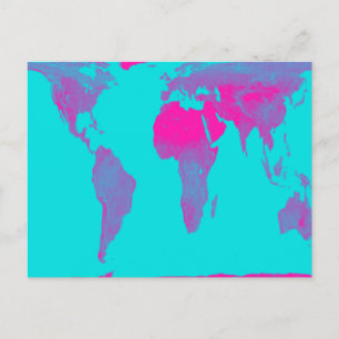 World Map Postcard