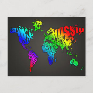 World Map Postcard