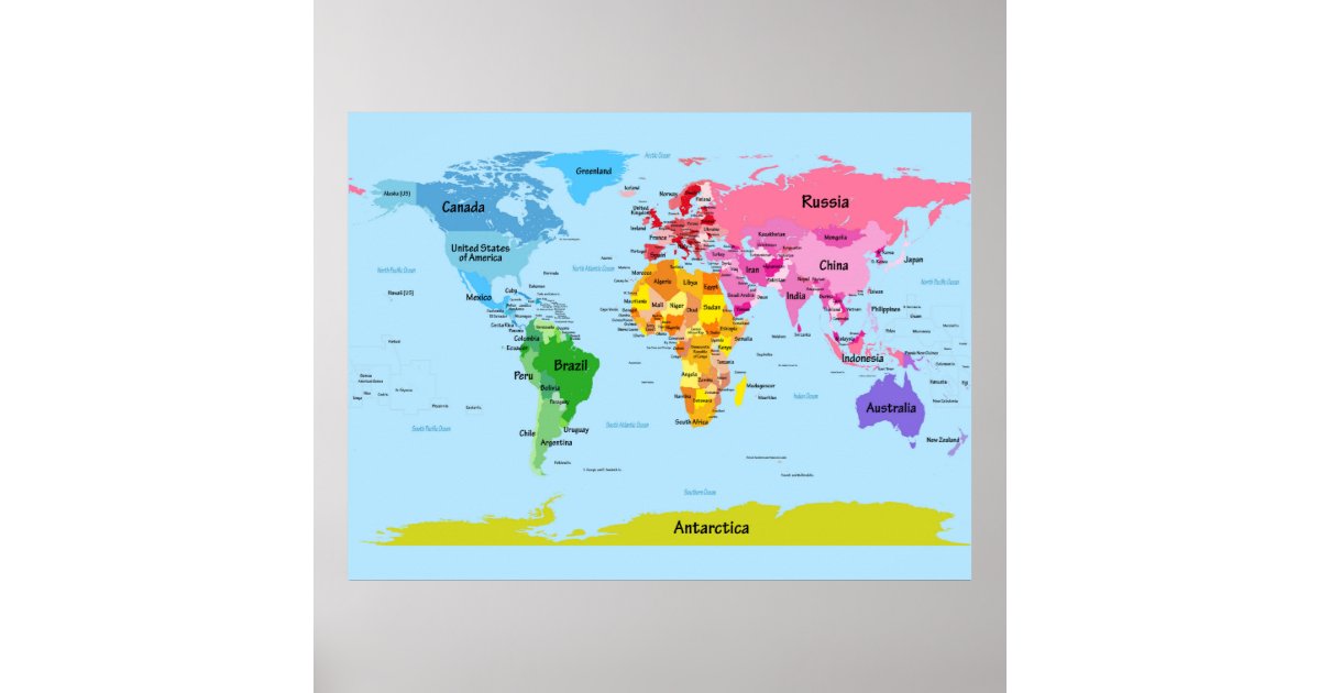 world map poster zazzlecomau