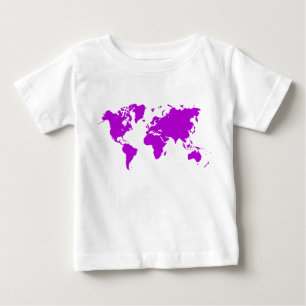 World Map - Purple Baby T-Shirt