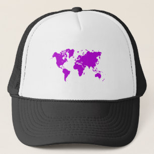 World Map - Purple Trucker Hat